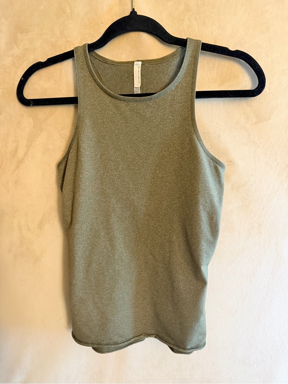 Free People Olive Ribbed Scoop Neck Tank